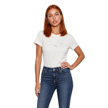 T-Shirt Damen Calvin Klein Jeans Weißer Aufdruck