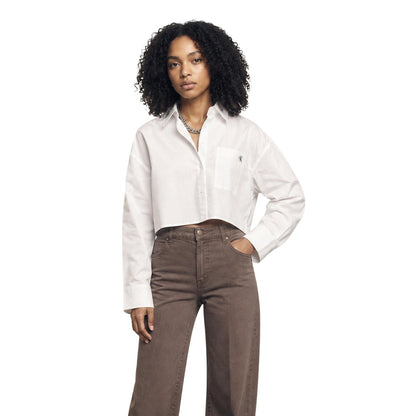 Camicia Donna Calvin Klein Jeans Bianca Manica Lunga
