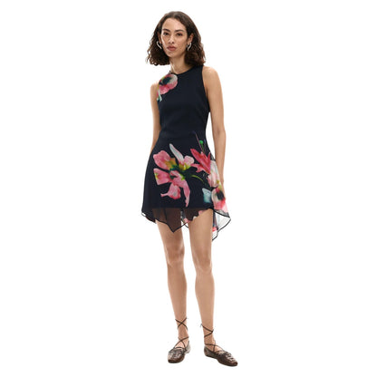 Abito Donna Desigual Nero Floreale Smanicato