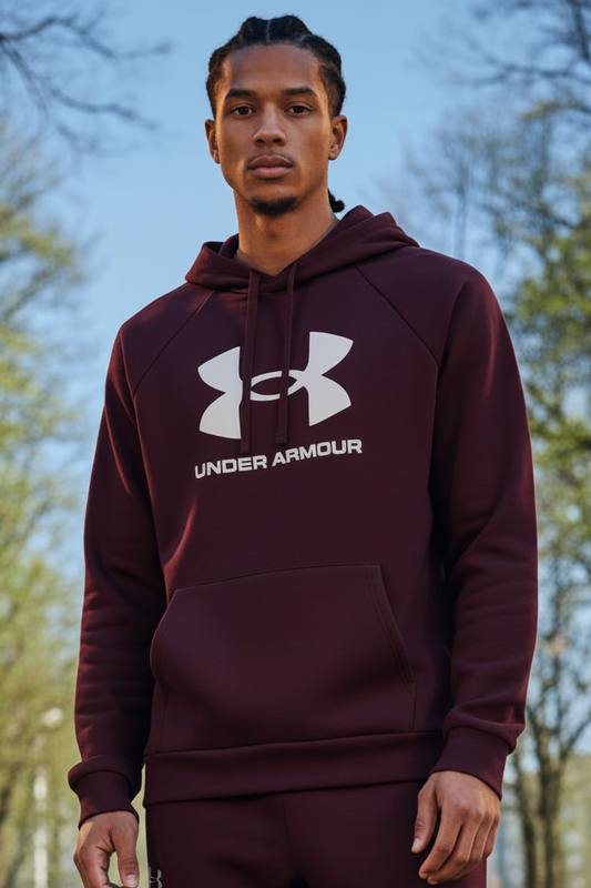 Felpa Uomo Under Armour Bordeaux con Cappuccio