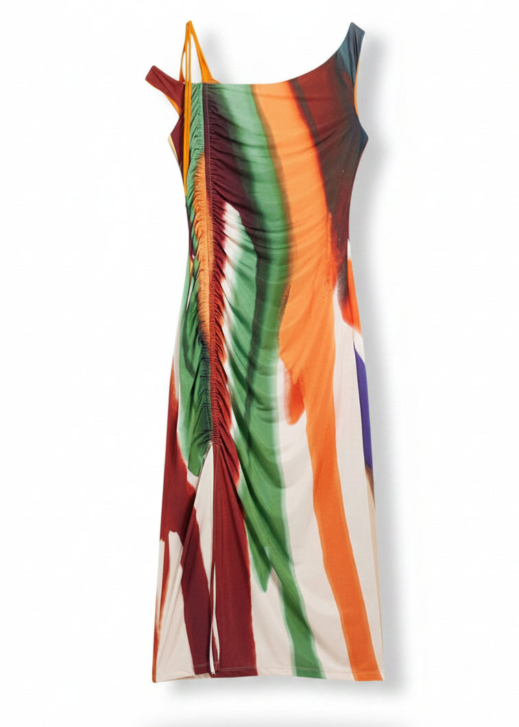 Abito Donna Desigual Smanicato Marrone a Righe