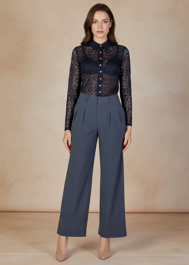 Pantaloni Donna Calvin Klein Jeans Grigi in Viscosa