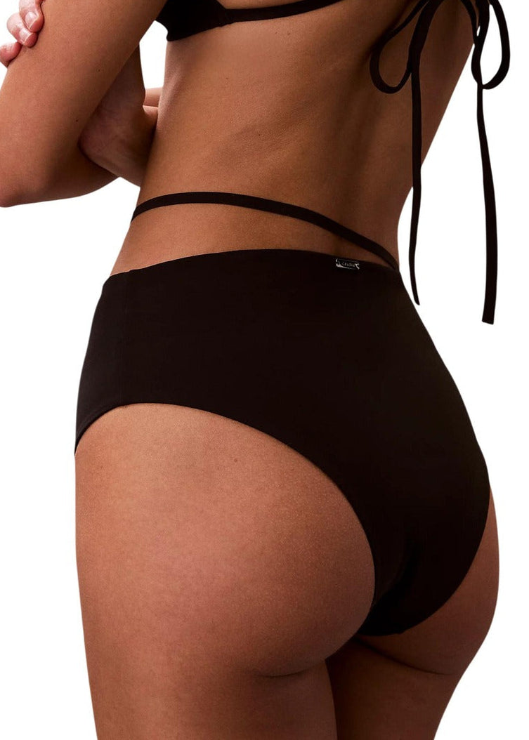 Slip Bikini Donna Calvin Klein Jeans Vita Alta Nero