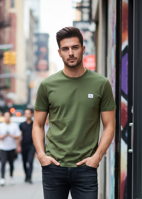 T-shirt_Uomo_Calvin_Klein_Jeans_verde_Essential