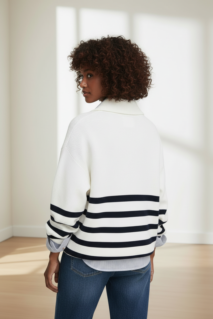 Maglia Donna Tommy Hilfiger Jeans Bianca a Righe