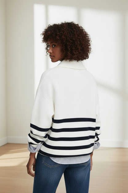 Maglia Donna Tommy Hilfiger Jeans Bianca a Righe