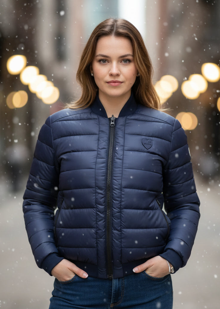 Giubbotto Donna Love Moschino Stampa Blu