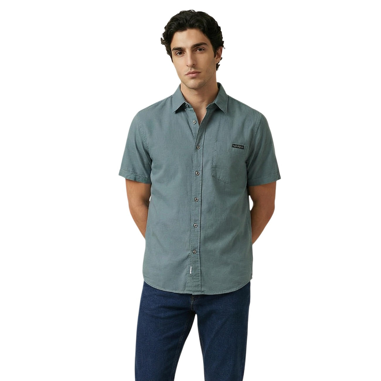 Camicia Uomo Calvin Klein Jeans Bianca in Lino e Lyocell