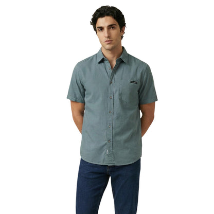 Camicia Uomo Calvin Klein Jeans Bianca in Lino e Lyocell