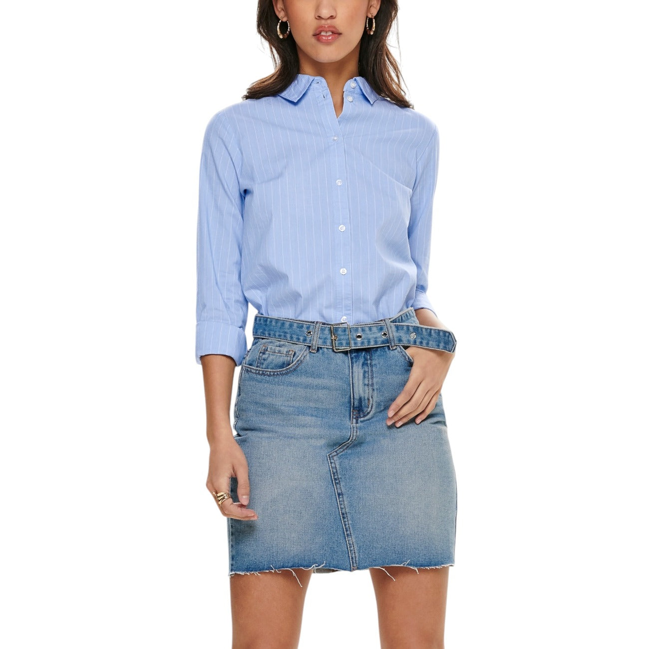 Camicia Donna Jacqueline De Yong Gessata Manica Lunga