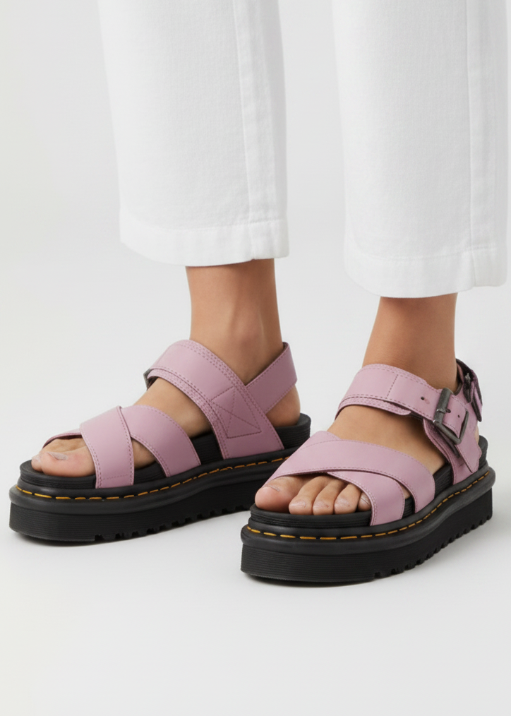 Sandali Donna Dr. Martens Voss II Rosa Pelle