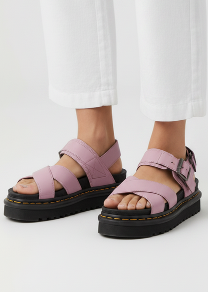 Sandali Donna Dr. Martens Voss II Rosa Pelle