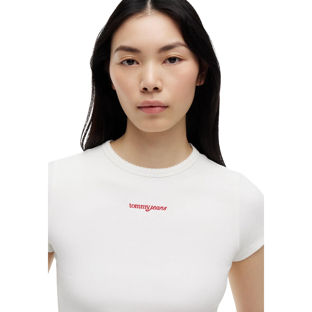 T-Shirt Donna Tommy Hilfiger Jeans Manica Corta Bianca