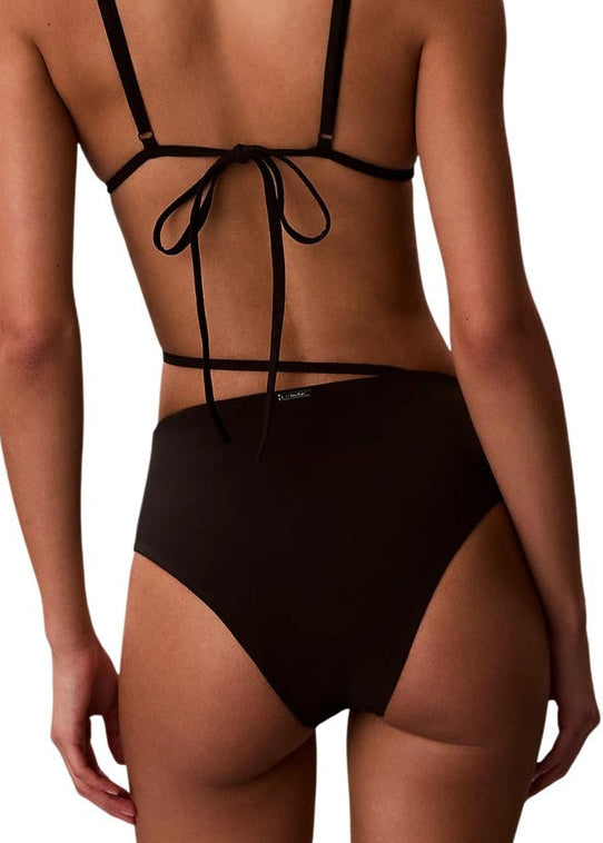 Slip Bikini Donna Calvin Klein Jeans Vita Alta Nero