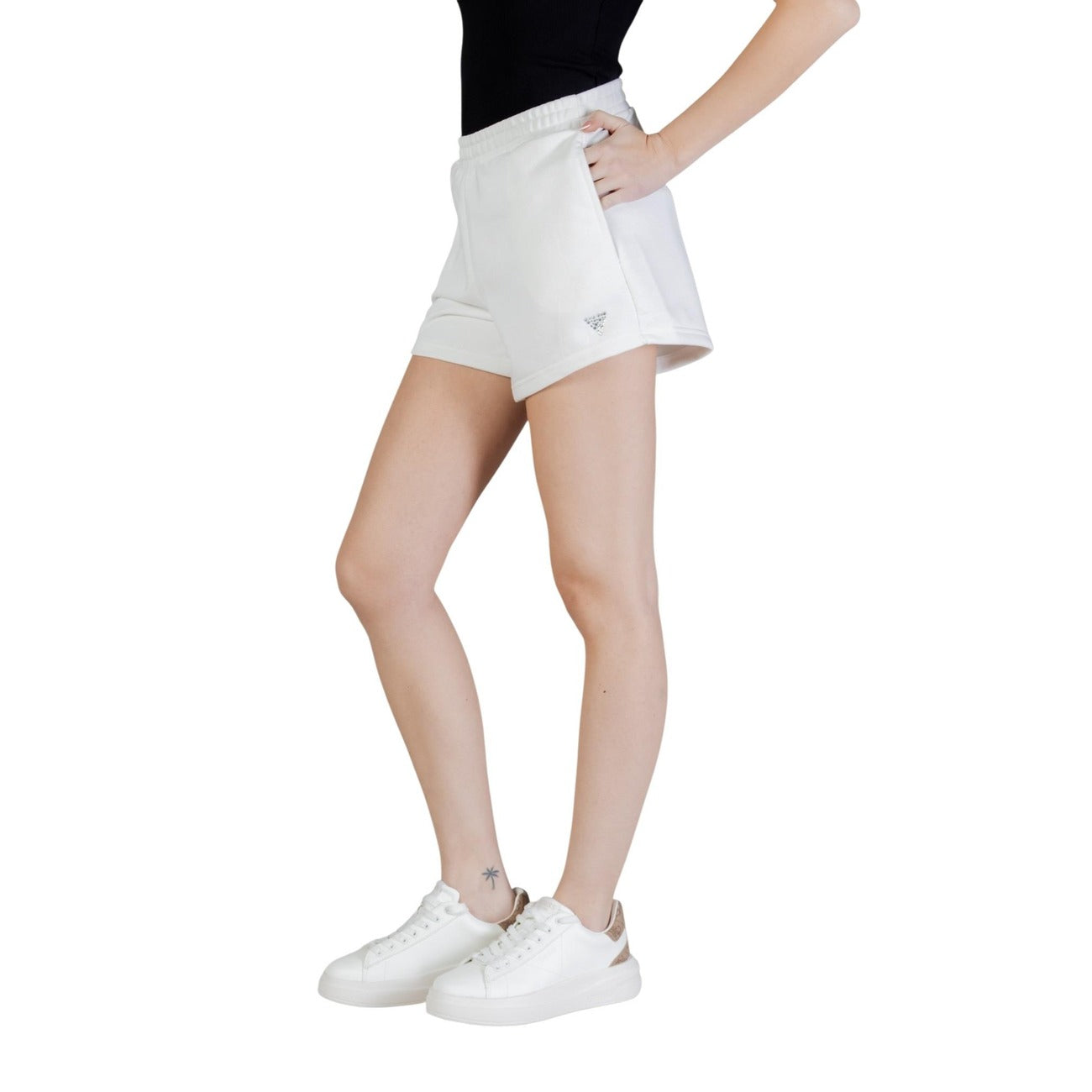 Shorts Donna Guess Active Bianchi con Lacci