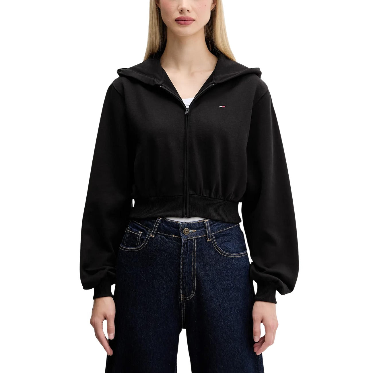 Felpa Donna Tommy Hilfiger Jeans Marrone in Cotone Organico con Cappuccio