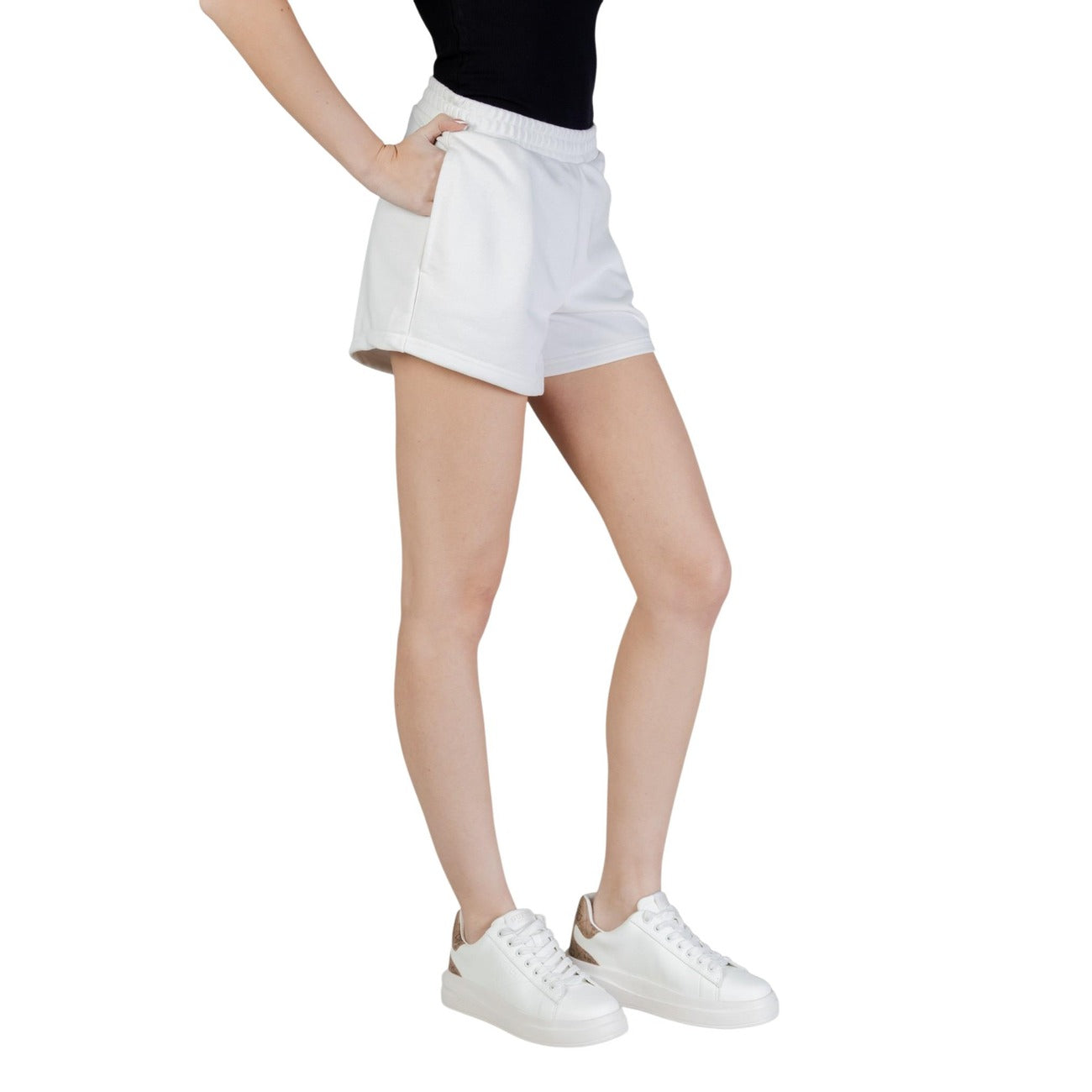 Shorts Donna Guess Active Bianchi con Lacci