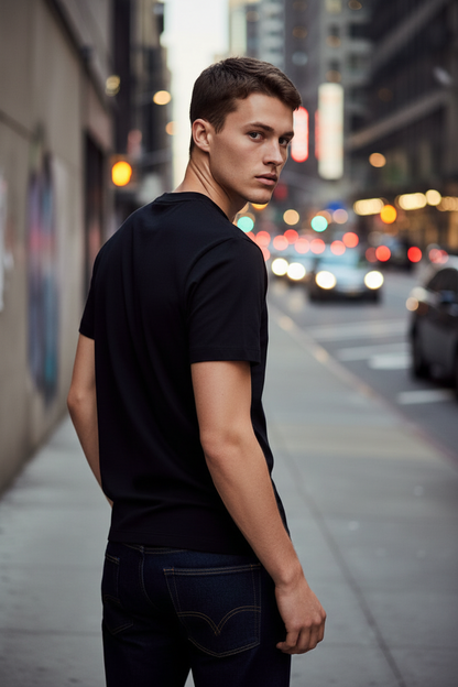 T-Shirt Uomo Calvin Klein Jeans Nera Stampa Manica Corta
