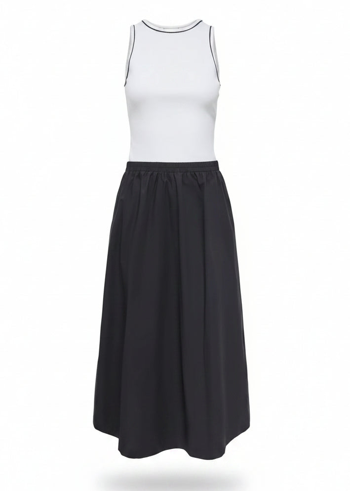 Abito Donna Only Nero Smanicato Scollo Tondo