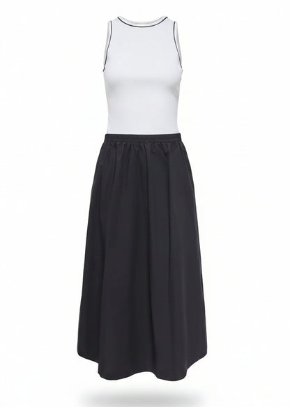 Abito Donna Only Nero Smanicato Scollo Tondo