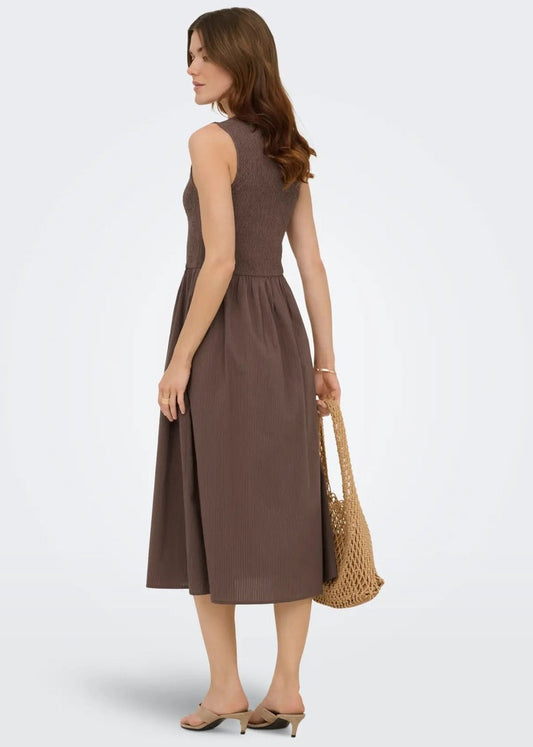 Abito Donna Only Smanicato Marrone