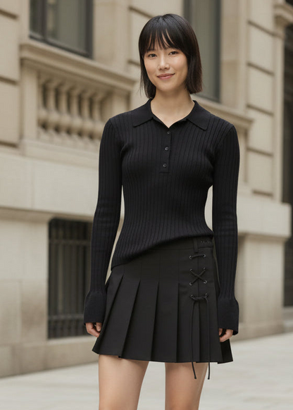 Gonna Donna Karl Lagerfeld Jeans Nera con Cerniera