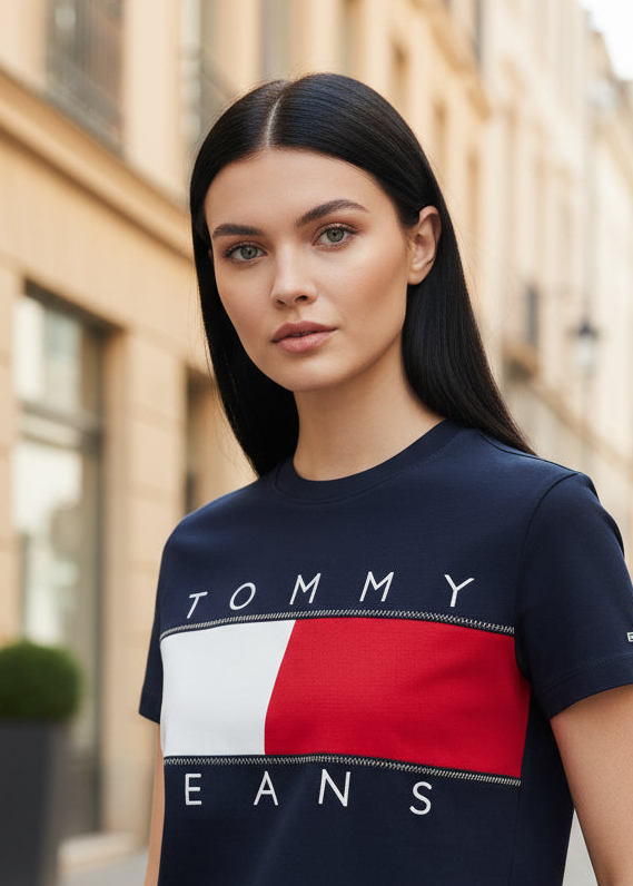 T-Shirt Donna Tommy Hilfiger Jeans Blu