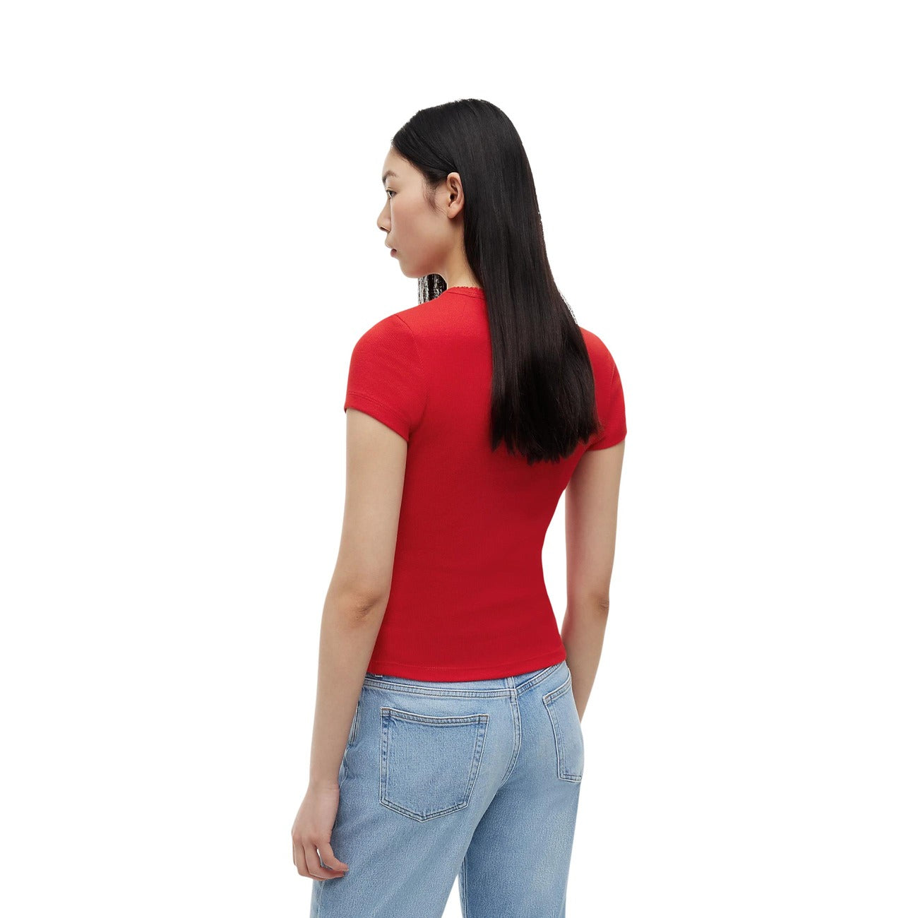 T-Shirt Donna Tommy Hilfiger Jeans Manica Corta Rossa