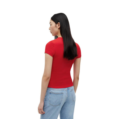 T-Shirt Donna Tommy Hilfiger Jeans Manica Corta Rossa