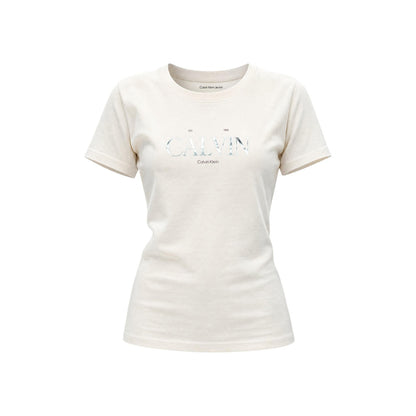 T-Shirt Damen Calvin Klein Jeans Weißer Aufdruck