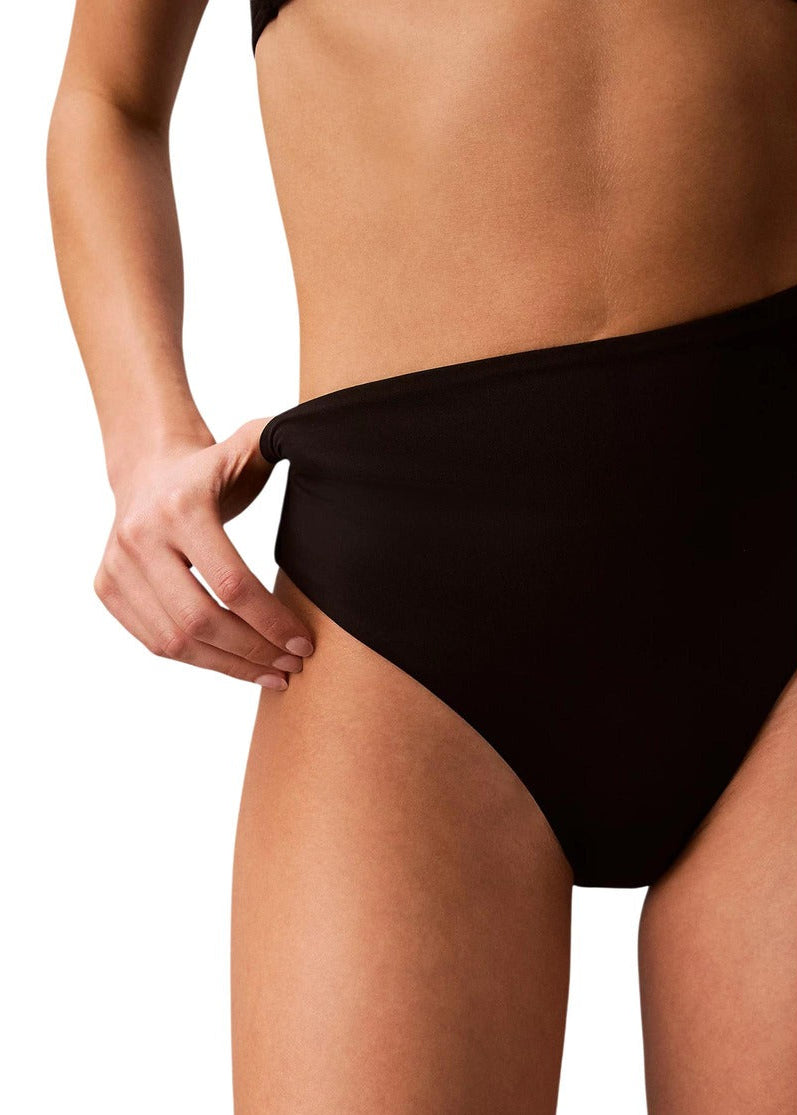 Slip Bikini Vita Alta Donna Calvin Klein Jeans Nero