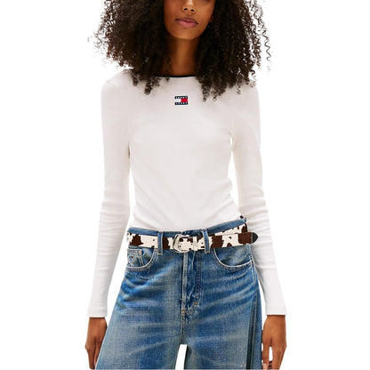 Tommy Hilfiger Jeans Damen-Shirt schwarz aus elastischer Bio-Baumwolle