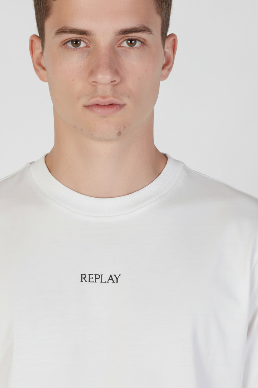 T-Shirt Uomo Replay Bianca in Cotone