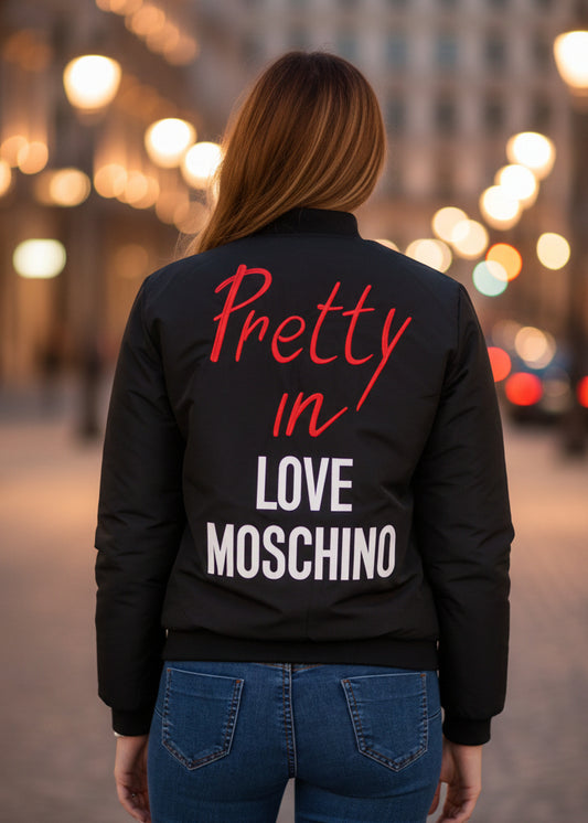 Giubbotto Donna Love Moschino Stampa Blu