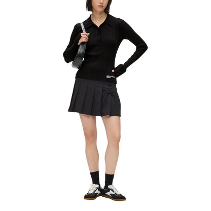 Polo Donna Karl Lagerfeld Jeans Nera in Viscosa