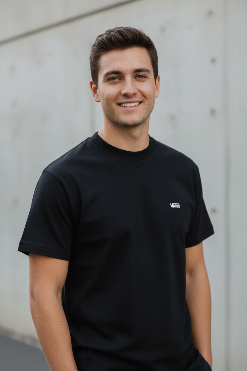 T-Shirt Uomo Vans Nera in Cotone