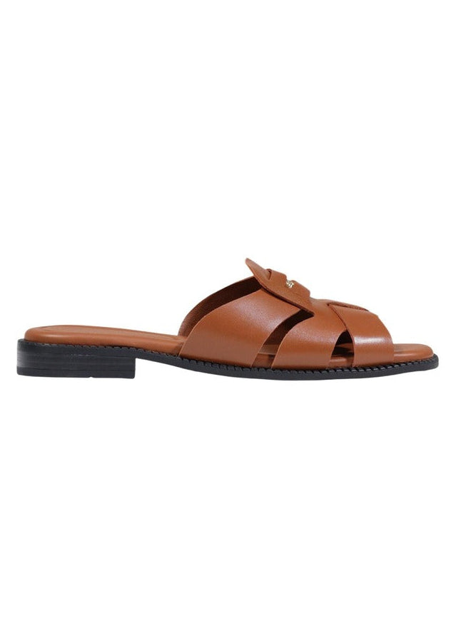 Ciabatte Donna Tommy Hilfiger in Pelle Marrone