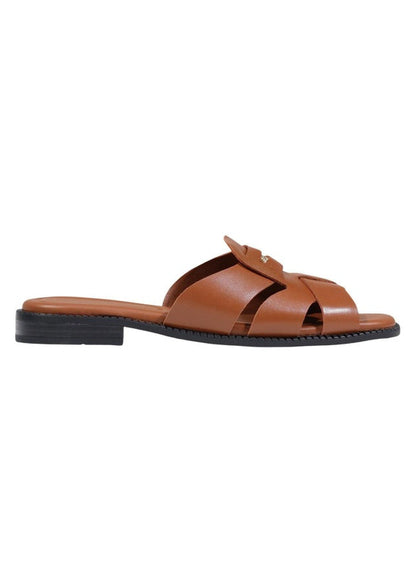 Ciabatte Donna Tommy Hilfiger in Pelle Marrone