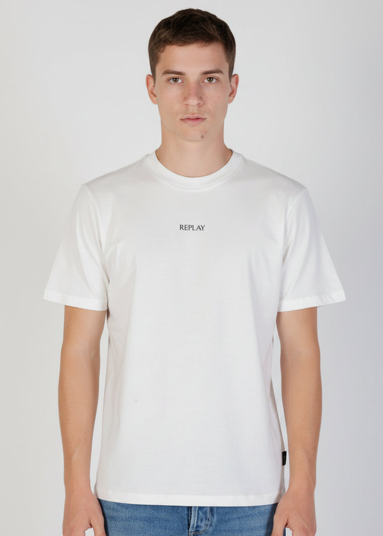 T-Shirt Uomo Replay Bianca in Cotone