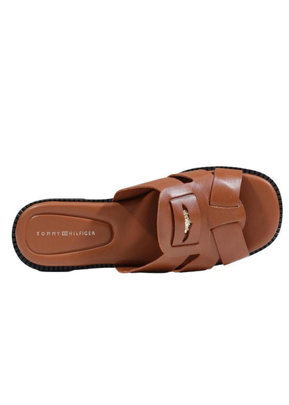 Ciabatte Donna Tommy Hilfiger in Pelle Marrone