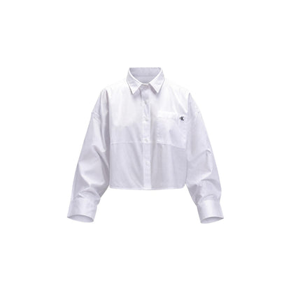 Camicia Donna Calvin Klein Jeans Bianca Manica Lunga