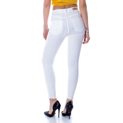 Pantaloni Donna Only Bianchi con Zip