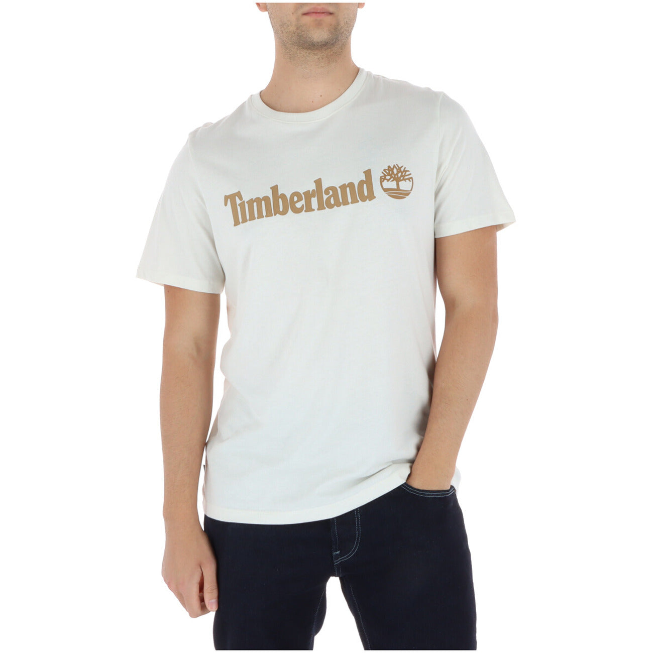 T-shirt Uomo Timberland Verde con Stampa in Cotone