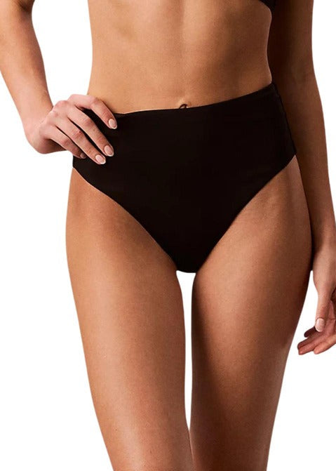 Slip Bikini Vita Alta Donna Calvin Klein Jeans Nero
