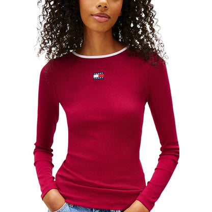 Maglia Donna Tommy Hilfiger Jeans Nera in Cotone Organico Elasticizzato