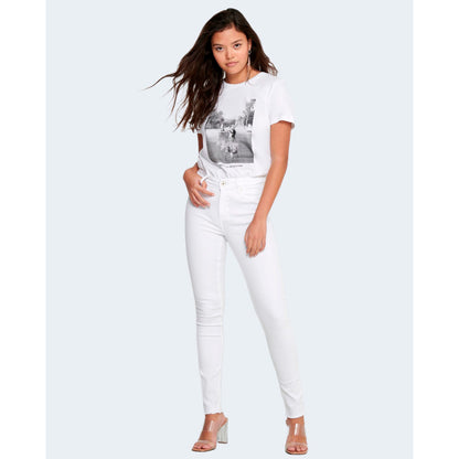 Pantaloni Donna Only Bianchi con Zip