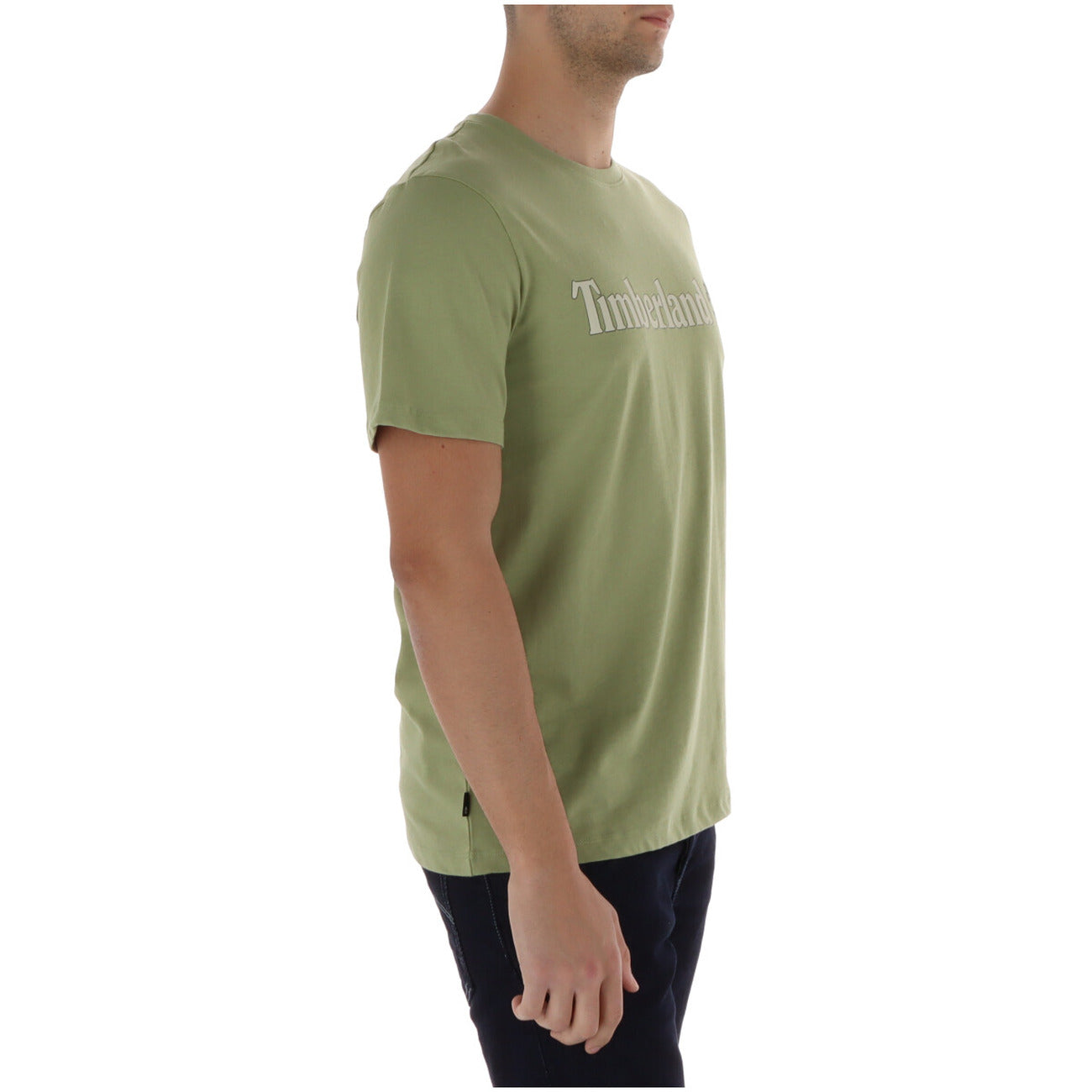 T-shirt Uomo Timberland Verde con Stampa in Cotone