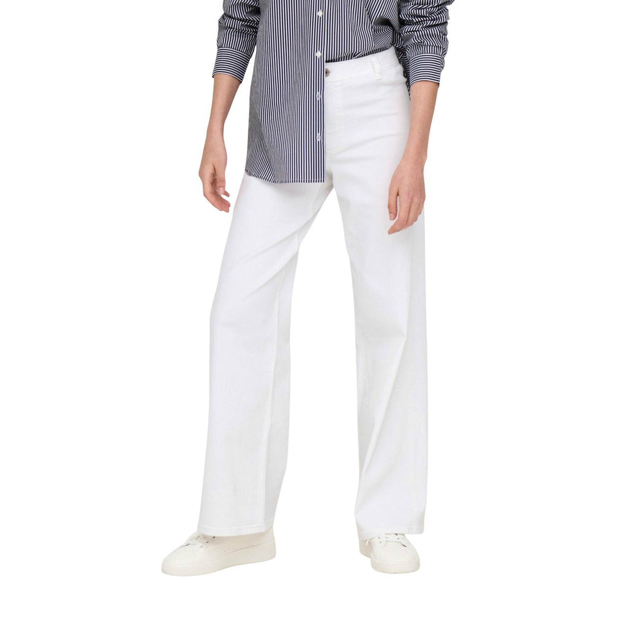 Pantaloni Donna Jacqueline De Yong Bianchi in Cotone