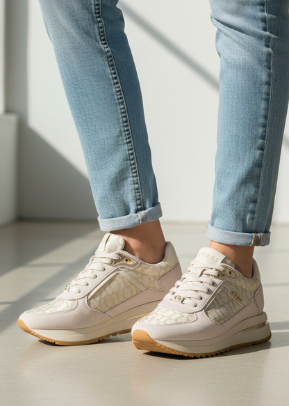 Sneakers Donna Guess Energy5 Beige con Plateau